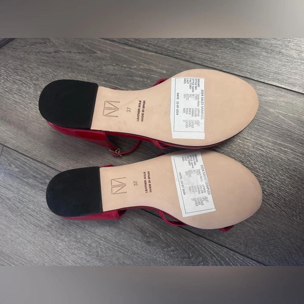 NEW Tamara Mellon $695 Leather Red Strappy Sandals Size 37